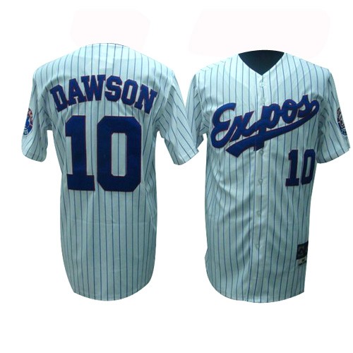 high quality Montreal Expos 10 Andre Dawson White(Black Strip) MLB Jersey